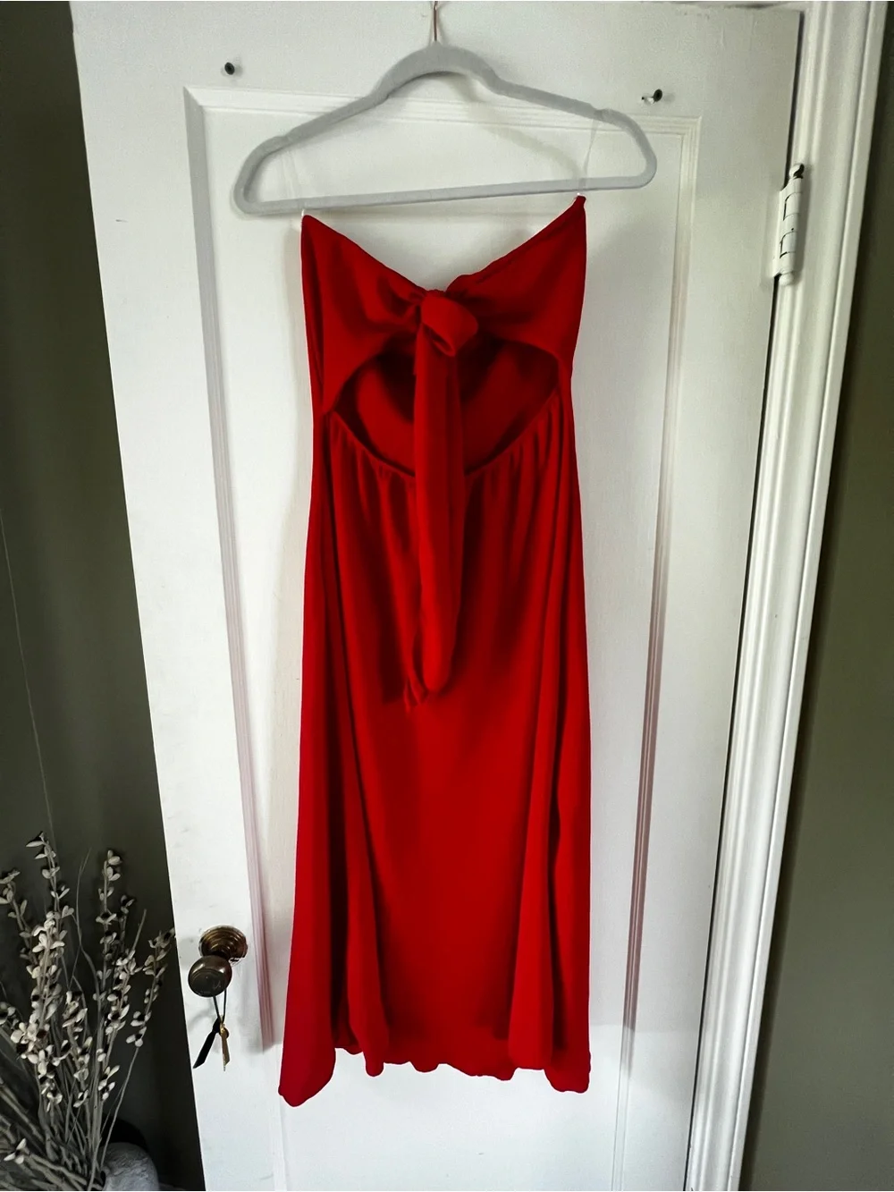“See you Monday LA” Red Strapless Sun Dress - Picture 2 of 4